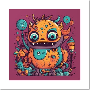 A Colorful World of Doodle Monsters Posters and Art